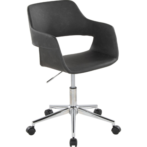 Margarite Office Task Chair in Chrome & Grey Leatherette